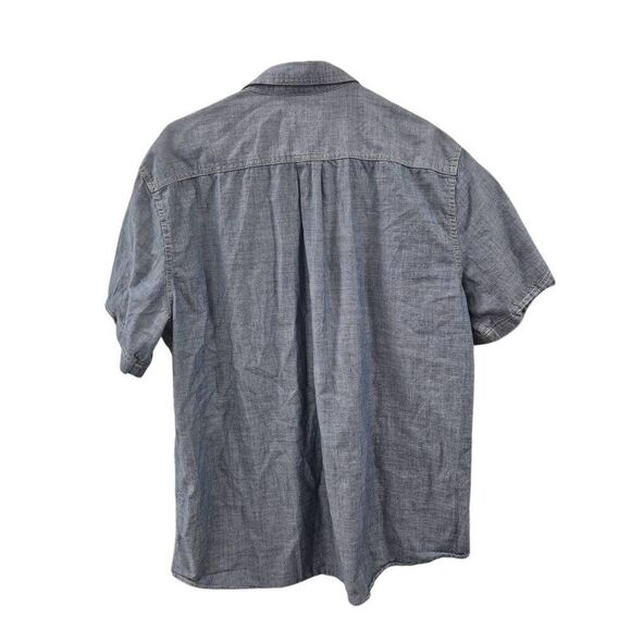 Amazon Essentials Men's Blue Cotton Chambray Button Down Short Sleeve Shirt - Picture 5 of 10